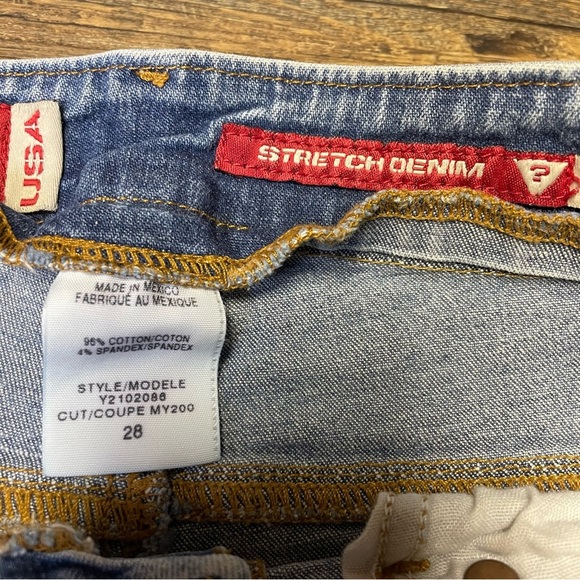 Vintage Y2K Guess USA Flared Jeans Womens 28 Blue Faded Stretch Denim - Picture 4 of 8